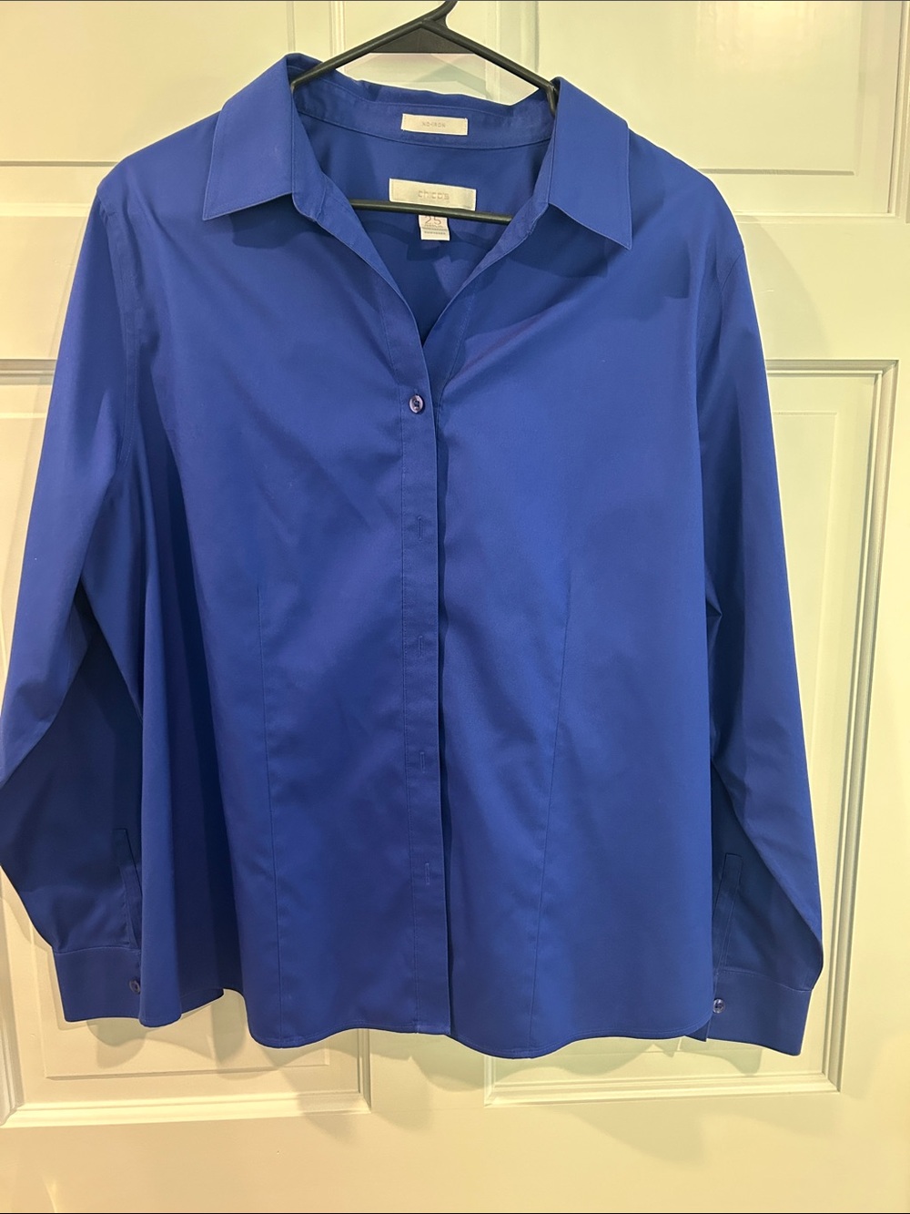 Chico's Cobalt Blue Classic No Iron Button-Front Blouse